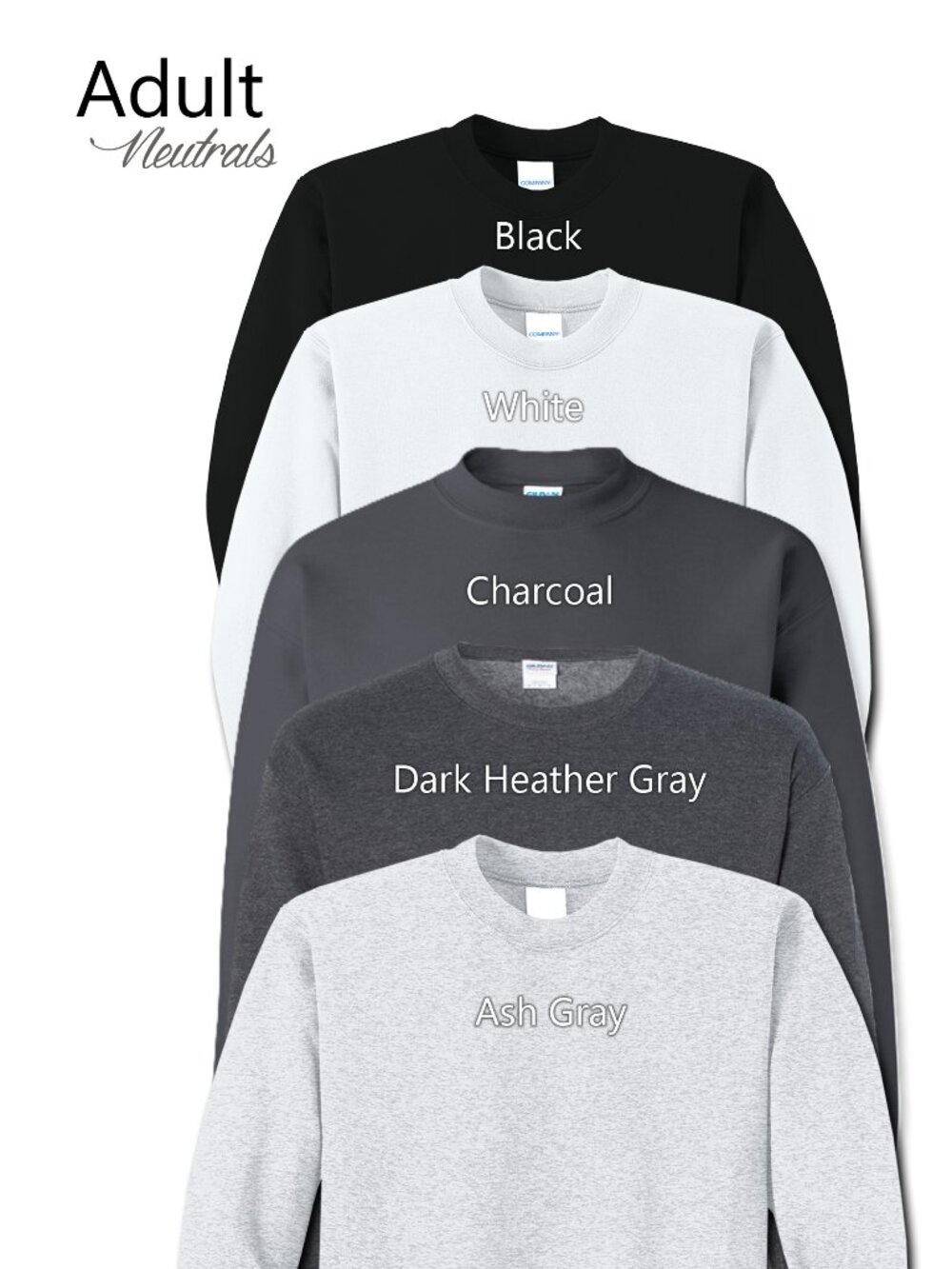 REQUEST S-XXL Custom Embroidered Adult Unisex Crewneck Sweatshirt